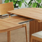 Modern Extendable Dining Table with Removable Extension Leaves - Natural Walnut