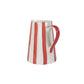 Red Stripe Pitcher | Handpainted Stoneware