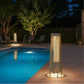 2 Piece Solar Powered Lantern Wicker Solar Patio Lamp Grey
