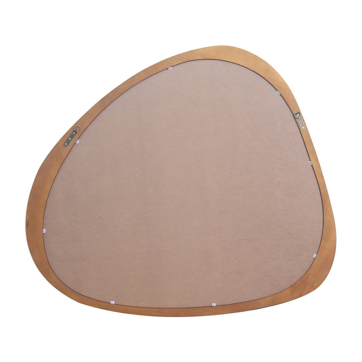 Asymmetrical Wall Mirror with Solid Natural Wood Frame - Large Sized Dressing Mirror