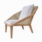 Teak Leisure Chair with Rattan Cane Back - Natural Wood / Brown