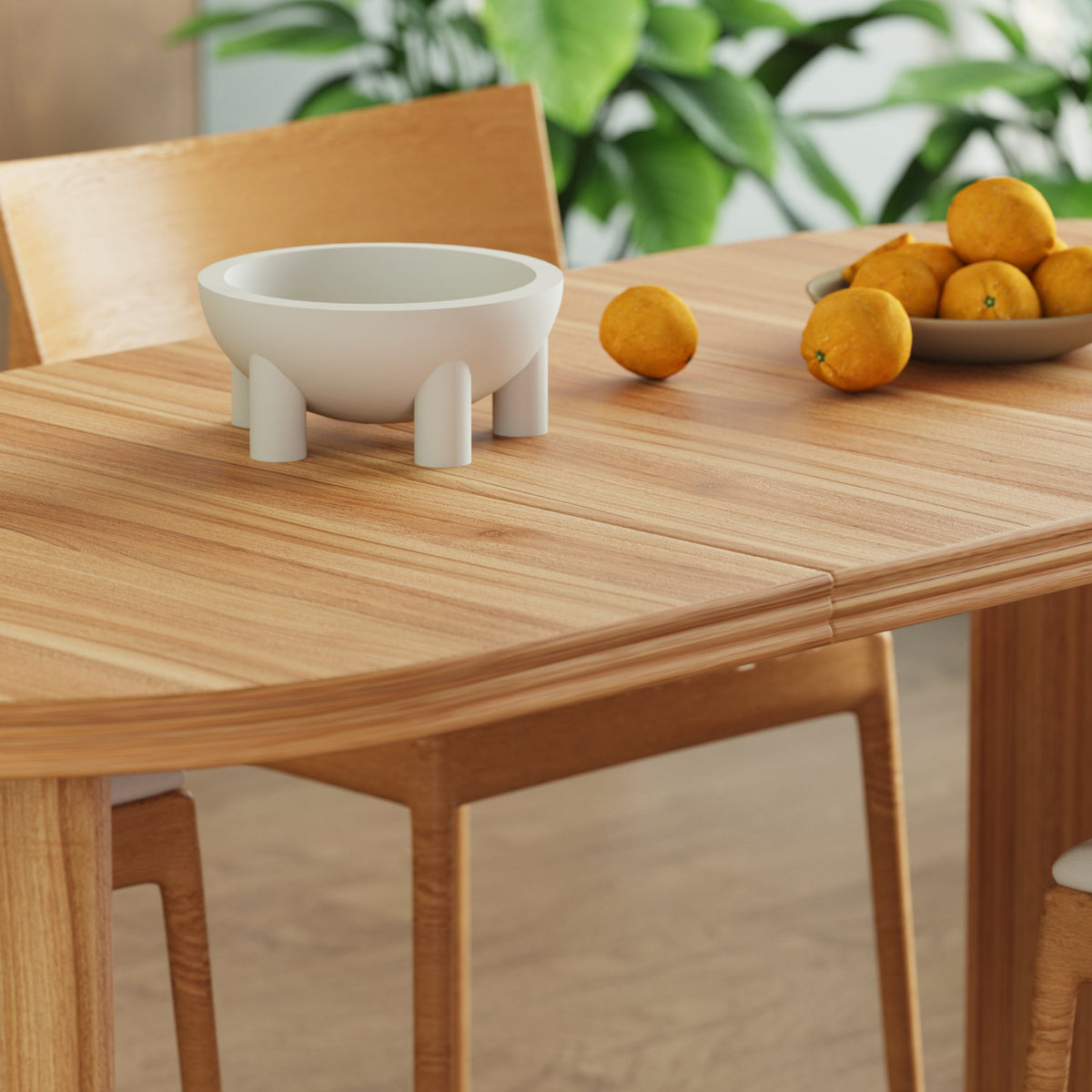 Modern Extendable Dining Table with Removable Extension Leaves - Natural Walnut
