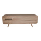 Teak TV Stand with Rattan Panels - Natural Wood / Brown