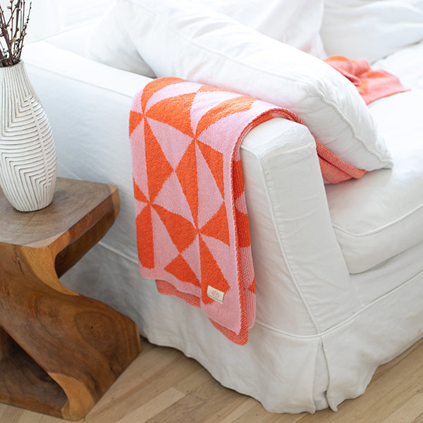 Trikona Organic Cotton Knit Throw Blanket