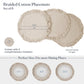 The Fine Living Co. Braided Cotton Placemats (Set of 6 15 Inches) with 6 Free Coasters Washable Anti Slip Heat Resistant Mats Boho Woven Round Table Mats for House Decor Kitchen and Dining