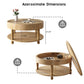 Coffee Table with Dual Storage - Natural Wood, 31.5" Round