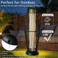 2 Piece Solar Powered Lantern Wicker Solar Patio Lamp
