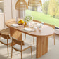 Modern Extendable Dining Table with Removable Extension Leaves - Natural Walnut