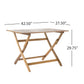 Natural Wood 5 Piece Outdoor Patio Dining Set with Folding Table and Chairs - Natural Stained