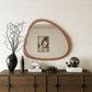 Asymmetrical Wall Mirror with Solid Natural Wood Frame - Large Sized Dressing Mirror