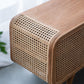 Teak TV Stand with Rattan Panels - Natural Wood / Brown