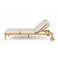 Riviera Outdoor Chaise Lounge with Wheels, Acacia Wood Frame (Set of 2)