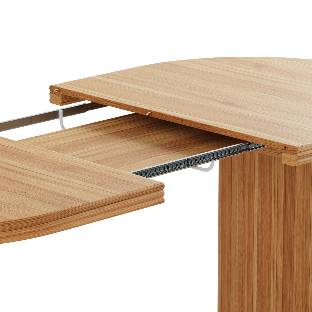 Modern Extendable Dining Table with Removable Extension Leaves - Natural Walnut