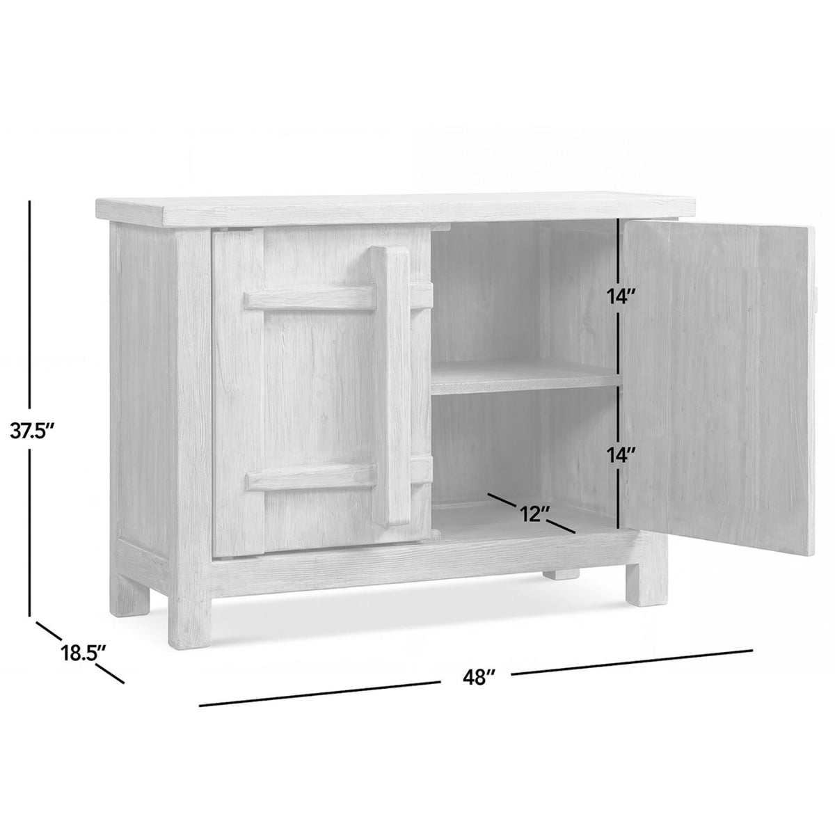 Natural Reclaimed Wood 2 Door Accent Cabinet with Storage - Rowan