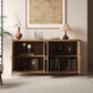 60" Wood Accent Cabinet with 4 Doors - Antique Brown and White