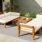 6 Piece Acacia Wood Outdoor Modular Sectional with Daybed - Teak Beige