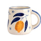 Yellow Lemon Coffee Mug | Handpainted Stoneware | 250ml (Set of 2)
