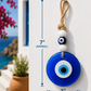 Evil Eye Wall Hanging - Handmade Glass Home Decor, Matte Yello Fusion 7 Inch