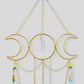 Gold Metal Moon Phases Suncatcher with Hanging Jewel Charms -- Window Hanging or Wall Hanging