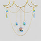 Gold Metal Moon Phases Suncatcher with Hanging Jewel Charms -- Window Hanging or Wall Hanging