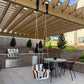 Outdoor High Back Baby & Toddler Swing-Wide Brown & White Stripe