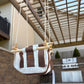Outdoor High Back Baby & Toddler Swing-Wide Brown & White Stripe