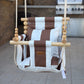 Outdoor High Back Baby & Toddler Swing-Wide Brown & White Stripe
