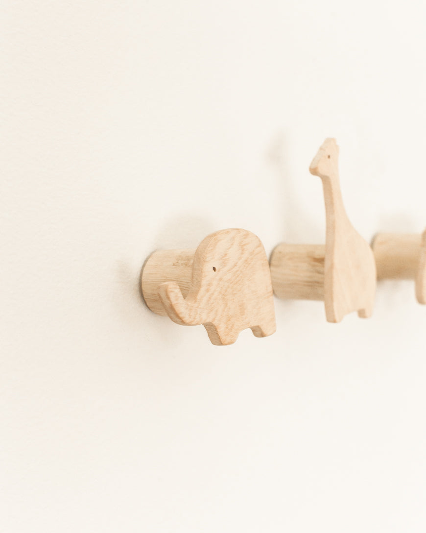 Wooden Safari Animal Wall Hooks