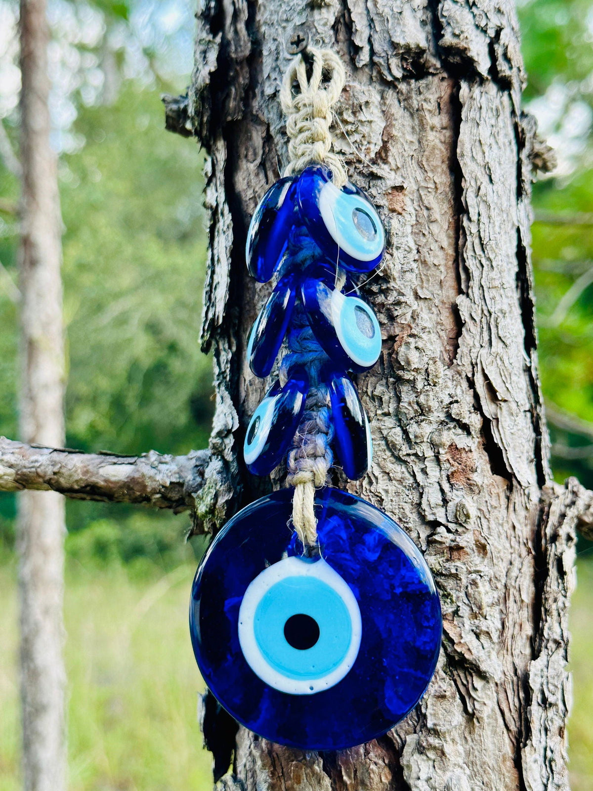 Macrame Evil Eye Wall Hanging | 7 Pcs Evil Eye Wall Decor | Evil Eye House Protection| Evil Eye Beads | All Seeing Eye| Macrame Wall Hanging