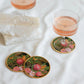 Tropical Floral Gold Drink Coasters
