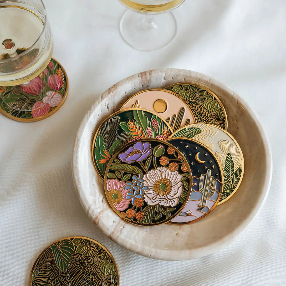 Lush Verte Gold Drink Coasters