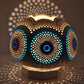 Turkish Moroccan Mosaic Lamp Light - Turkish Lamp Handcrafted Decorative Evil Eye Nazar Boncuk Design Gourd Table Lamp - Mal De Ojo - White