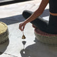 Block Print Meditation Cushion - Double Sided Round
