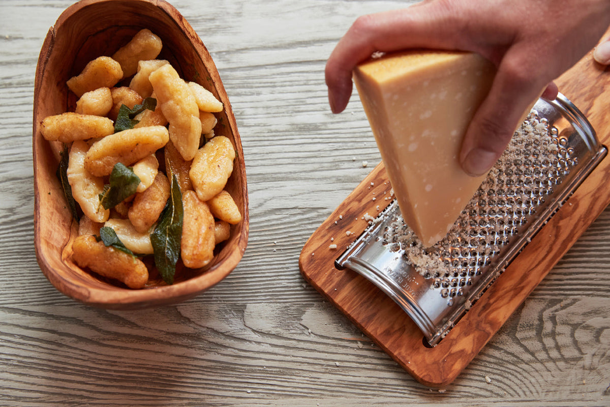 Italian Olivewood Parmesan Cheese Grater - Flat