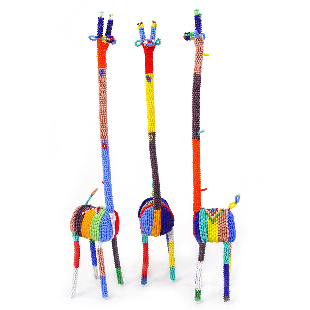 Small Beaded Giraffe - Multicolor