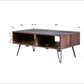 Reclaimed Wood Cocktail Table with Open Storage - Black / Natural