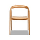Scandinavian Sculpted Dining Chair with Comfortable Arms - Warm Natural Brown