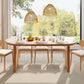 Modern Extendable Dining Table with Removable Extension Leaves - Natural Walnut