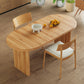 Modern Extendable Dining Table with Removable Extension Leaves - Natural Walnut