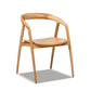 Scandinavian Sculpted Dining Chair with Comfortable Arms - Warm Natural Brown