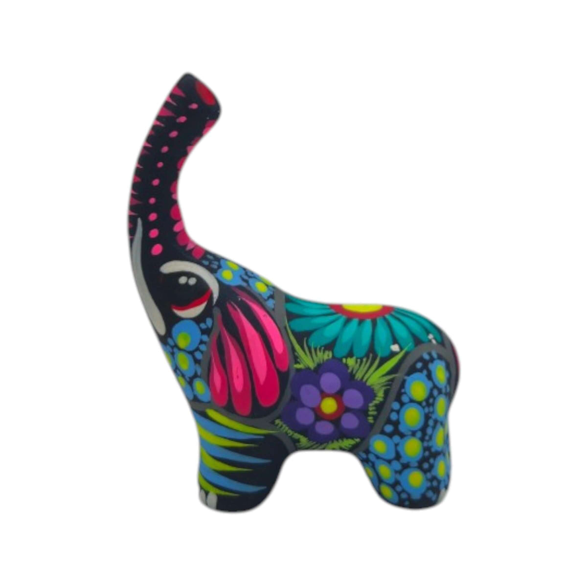 Alebrije Elephant Figurine | Colorful Mexican Folk Art
