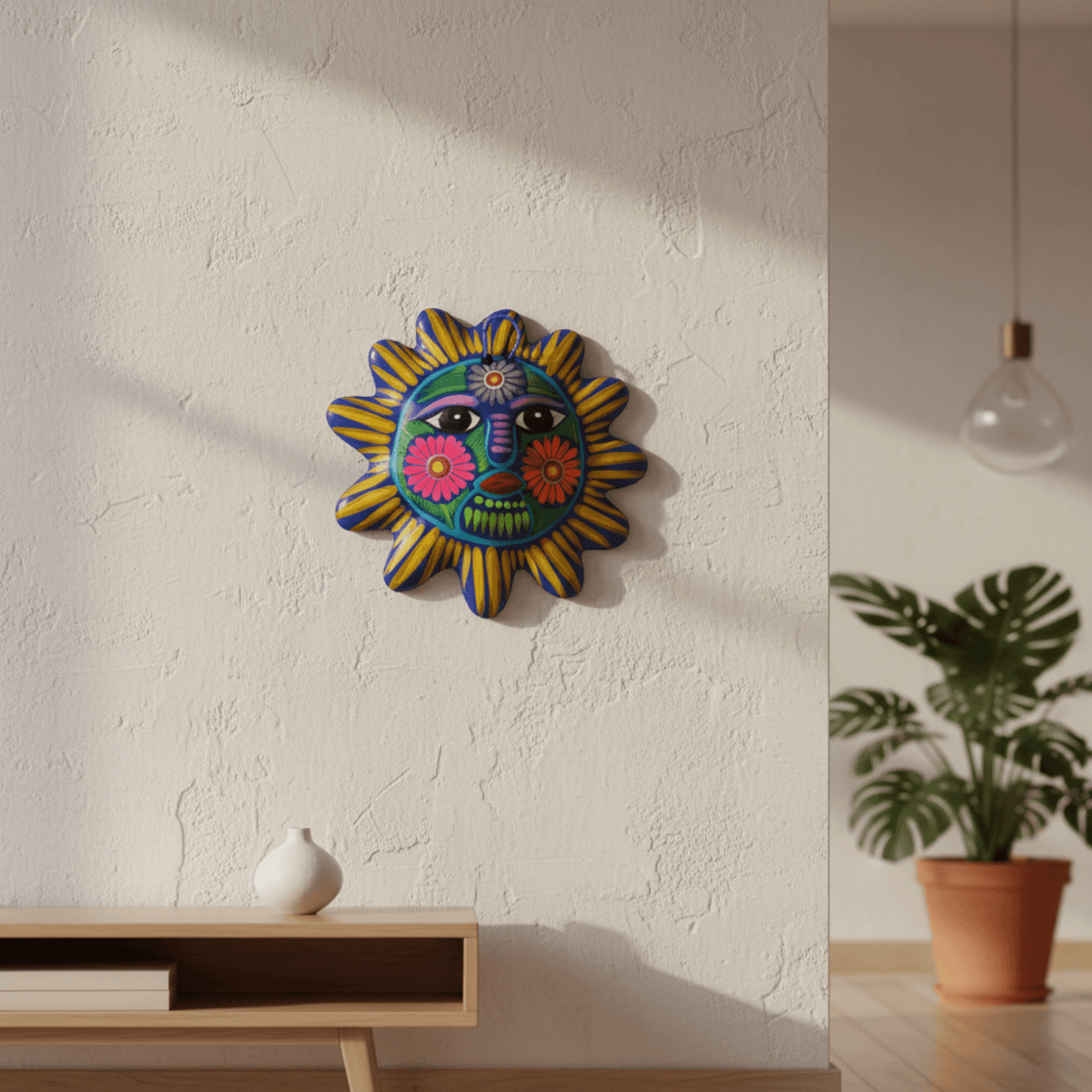 Alebrije Sun Wall Art | Mexican Ceramic Decor
