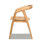 Scandinavian Sculpted Dining Chair with Comfortable Arms - Warm Natural Brown