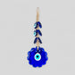 Wall Hanging Macrame Evil Eye Nazar Boncuk Mal De Ojo, Modern Boho Style Home Decor -- Flower Amulet with 6 Evil Eyes, Housewarming Gift