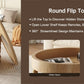 Coffee Table with Dual Storage - Natural Wood, 31.5" Round