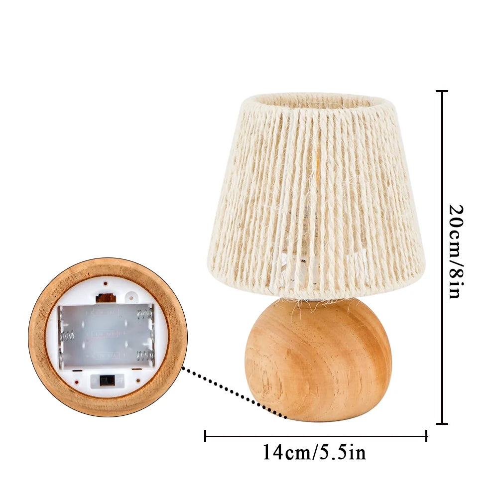 Set of 2 Woven Cotton Rope Table Lamp