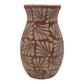 Brown & White Talavera Relief Vase | Hand-Painted Pottery
