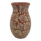 Brown & White Talavera Relief Vase | Hand-Painted Pottery