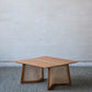 Teak Coffee Table with Teak and Rattan Construction - Natural Wood / Brown