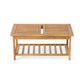 Caydon 2 Club Chairs + Table Outdoor Set with Slat Panel Design - Natural Wood